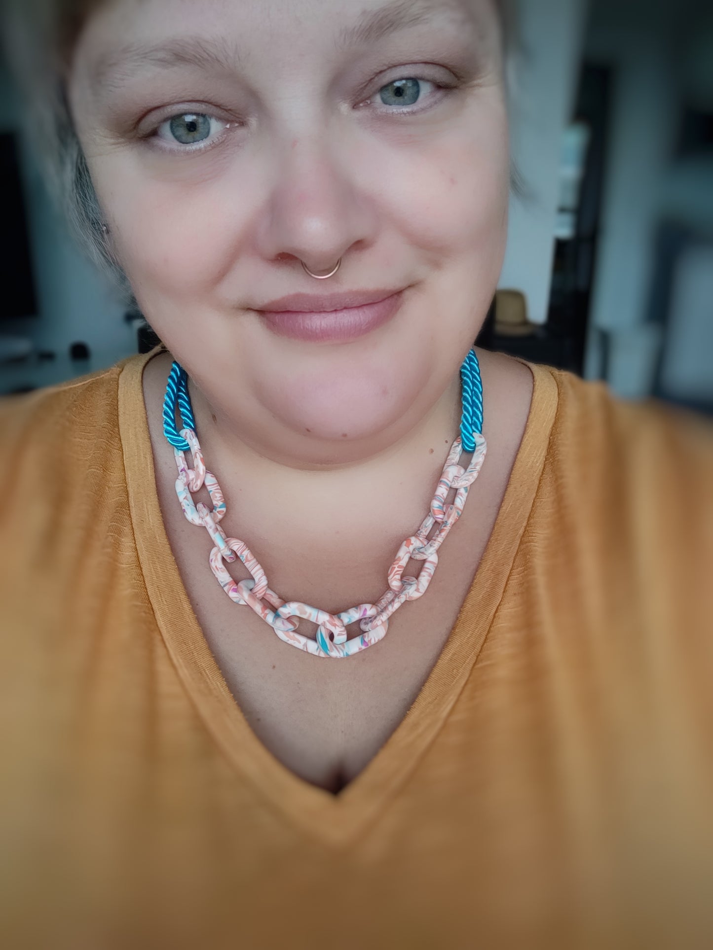 Multi colour chain link necklace