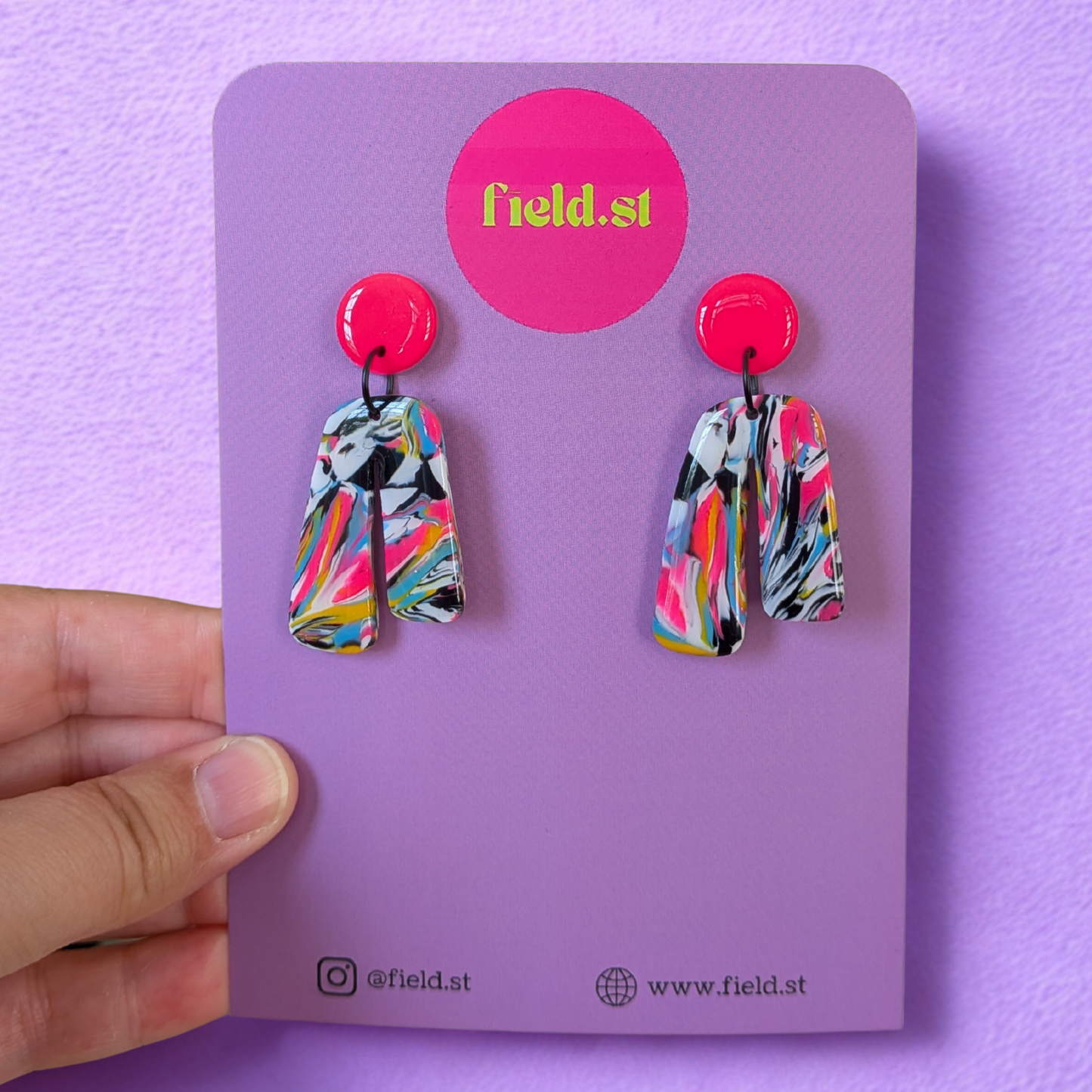 Neon Marbled earrings