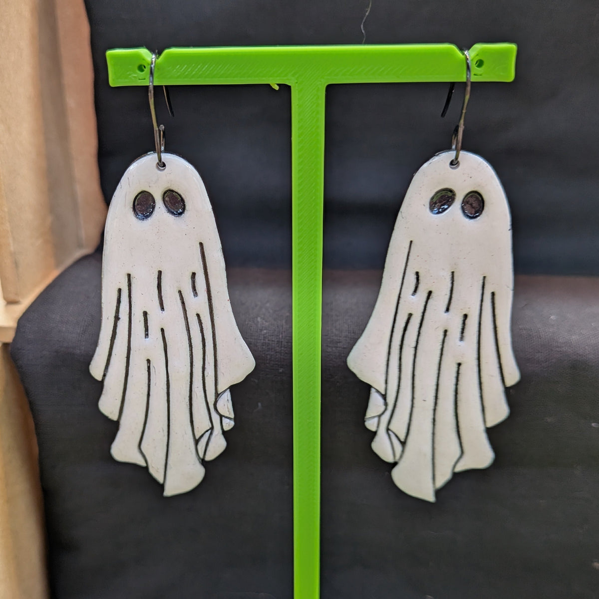 Long White Ghost earrings