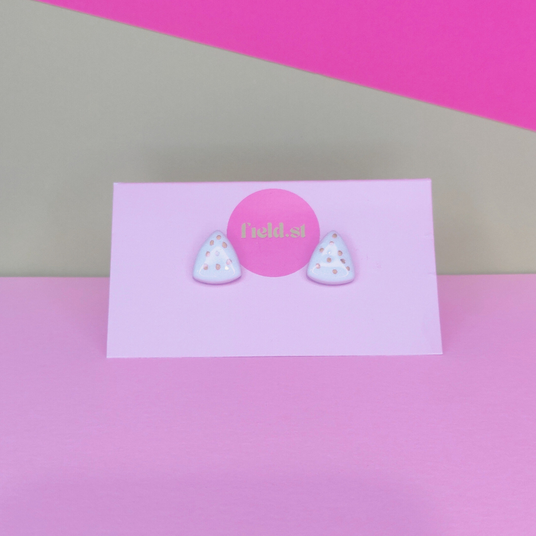 Pearly triangle studs