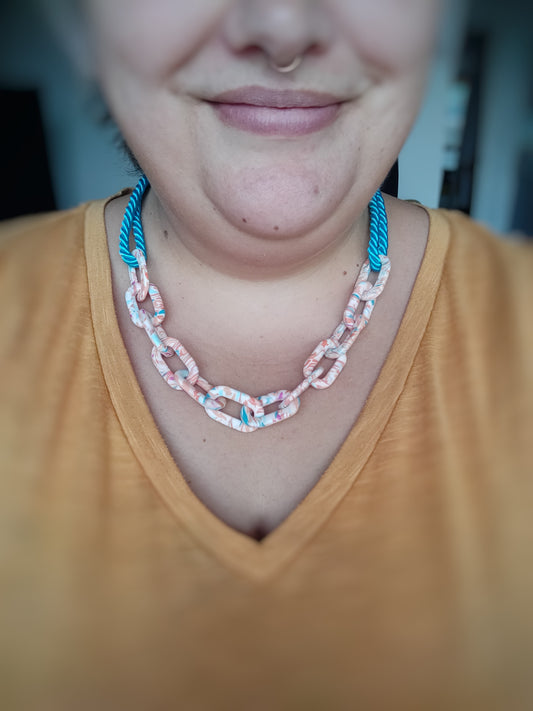 Multi colour chain link necklace
