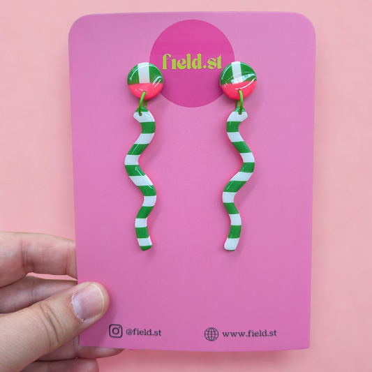 Striped Wiggles in Pink and Green