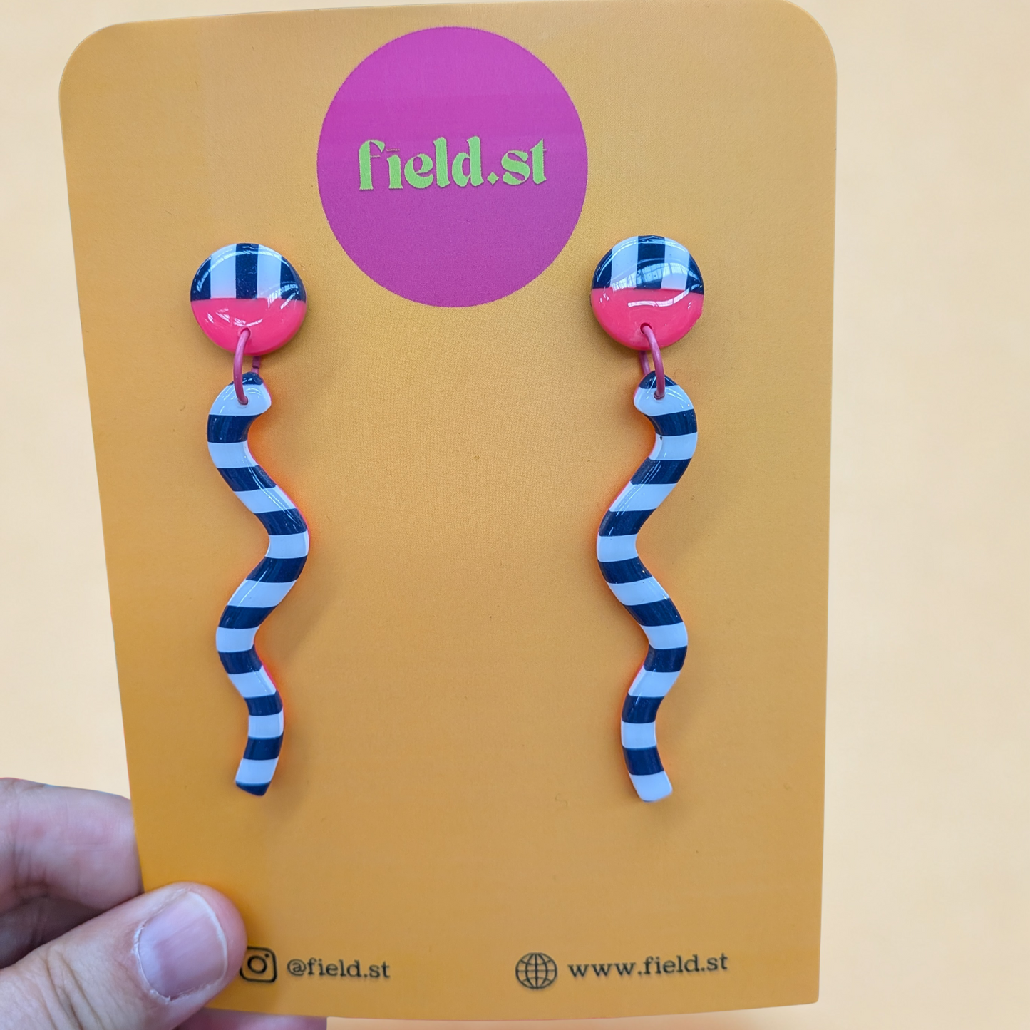 Striped Wiggles in Pink and Navy